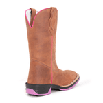 Bota Texana Feminina Premium Lisa Rosa - Solado Jump 100% em Couro Legítimo