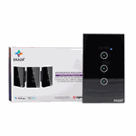 INTERRUPTOR VIDRO 3 BOTOES PRETO ZIGBEE 3.0 EKAZA