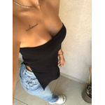 Blusa assimétrica Yala Preta