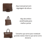 Bolsa para notebook - Transversal - Shopper em Couro - Marrom 