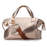 Bolsa Mille Transversal em Couro - Ouro Light