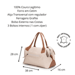 Bolsa Mille Transversal em Couro - Off White