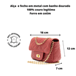 Bolsa Rosa Couro - Vermelho Cardeal