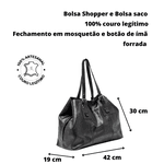 Bolsa Esmeralda Shopper Couro - Preta