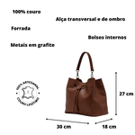 Bolsa Bucket Feminina Couro - Caramelo