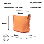 Bolsa Tulipa Feminina Transversal Couro - Papaya