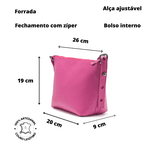 Bolsa Tulipa Feminina Transversal Couro - Pink