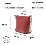 Bolsa Tulipa Feminina Transversal Couro - Vermelha