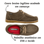 Sapato London Clássico em couro rato, solado crepe em borracha látex.