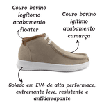Sapato Masculino London Ultralight em couro taupe com solado em E.V.A.