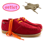 Outlet Sapato London Feminino em couro vermelho tomate, solado crepe em borracha látex.