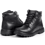 Coturno Masculino Casual em Couro Preto