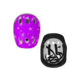 Kit Capacete Cotoveleira Joelheira Infantil Bike Skate Roxo