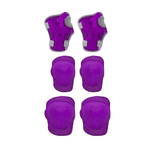Kit Capacete Cotoveleira Joelheira Infantil Bike Skate Roxo