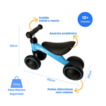 Bicicleta De Equilíbrio 4 Rodas Nuga Baby Azul