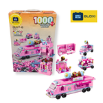  Blocos de Montar BLOXI 1000 Peças Caminhão Rosa Sorvete 6 em 1