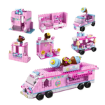  Blocos de Montar BLOXI 1000 Peças Caminhão Rosa Sorvete 6 em 1