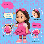 Boneca Maria Clara Com Som E Acessório Youtuber Infantil Articulada 30Cm