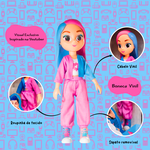  Boneca Carol Youtuber Infantil Articulada Vinil 26Cm