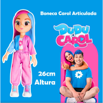  Boneca Carol Youtuber Infantil Articulada Vinil 26Cm