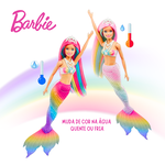 Boneca Barbie Dreamtopia Rainbow Sereia Muda de Cor