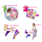 Andador 4x1 Infantil Bebê Educativo Mesa Musical com Som 4 em 1 