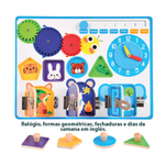 Tabuleiro Educativo Relógio - Formas Geométricas - Fechaduras e Dias da Semana. Educa Play - Polibrinq 