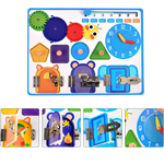 Tabuleiro Educativo Relógio - Formas Geométricas - Fechaduras e Dias da Semana. Educa Play - Polibrinq 