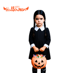  Fantasia Infantil Vestido Wandinha 