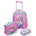 KIT ESCOLAR MOCHILA DE RODINHA , LANCHEIRA E ESTOJO - FROZEN