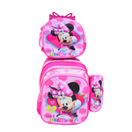 KIT ESCOLAR MOCHILA DE RODINHA, LANCHEIRA E ESTOJO MINNIE