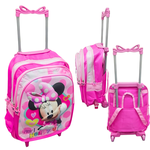  KIT ESCOLAR MOCHILA DE RODINHA, LANCHEIRA E ESTOJO MINNIE