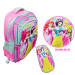 KIT ESCOLAR MOCHILA, LANCHEIRA E ESTOJO - PRINCESAS