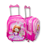 KIT ESCOLAR MOCHILA DE RODINHA, LANCHEIRA E ESTOJO - PRINCESA SOFIA