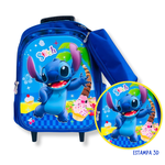 Mochila Com Rodinha e Estojo - Stitch1.