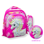 KIT ESCOLAR MOCHILA, LANCHEIRA E ESTOJO - UNICORNIO
