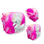  KIT ESCOLAR MOCHILA DE RODINHA, LANCHEIRA E ESTOJO - UNICORNIO