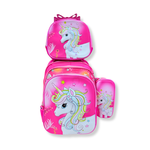  KIT ESCOLAR MOCHILA DE RODINHA, LANCHEIRA E ESTOJO - UNICORNIO