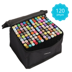 Kit Canetinhas Touch 120 Cores Ponta Dupla