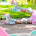 Patins Roller Arco-Íris Rosa