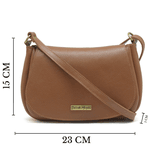 Bolsa media couro legitimo caramelo ref: DM-08