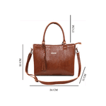 Kit Bolsa couro croco + mini + carteira chocolate ref:DM-05CRC