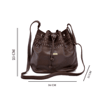 Bolsa Saco Couro Legitimo Liso caramelo ref:DM-13