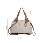 Bolsa grande trisse couro legitimo off white com alça lisa caramelo ref:DM-01TRISSE 