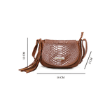 Mini Bolsa Couro Legitimo Croco chocolate ref:DM-15CR