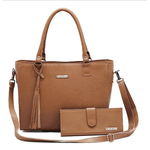 Bolsa Feminina Couro Legitimo 2 Alças +carteira DM-05B