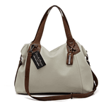 Bolsa grande couro legítimo off white com alça caramelo ref:DM-01