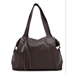 Bolsa grande ombro couro chocolate ref:DM-14