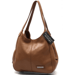 Bolsa media couro legítimo caramelo ref: DM-06