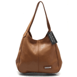 Bolsa media couro legítimo caramelo ref: DM-06